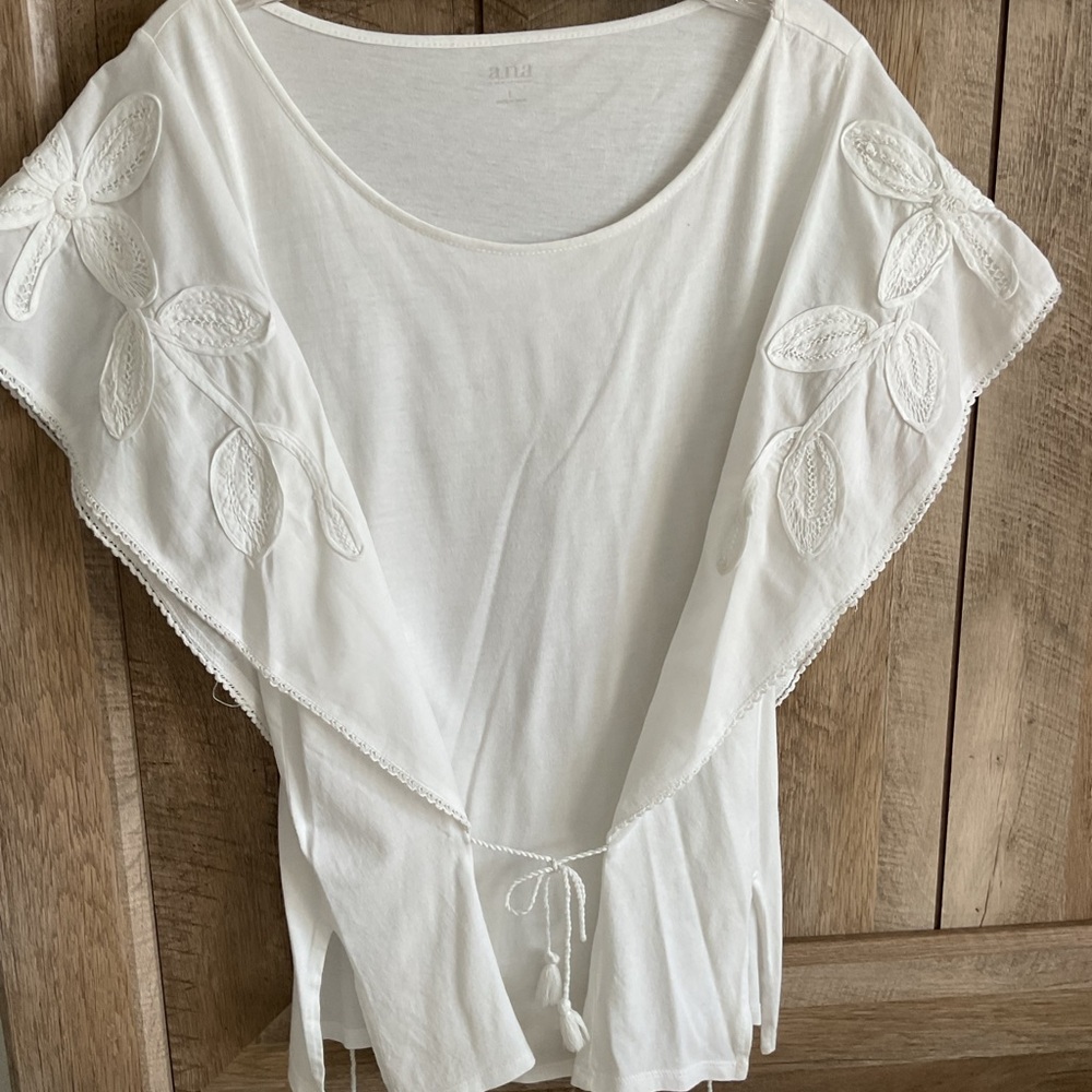 a.n.a Cream Floral Embroidered Blouse